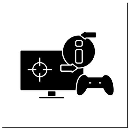 Video game glyph iconのイラスト素材