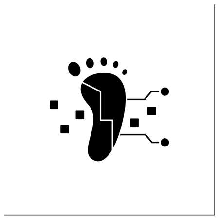 Digital footprint glyph iconのイラスト素材