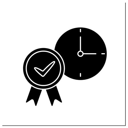 Approve time glyph iconのイラスト素材