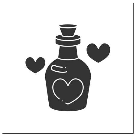 Love potion glyph iconのイラスト素材