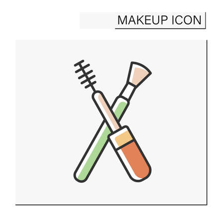 Mascara brush color iconのイラスト素材