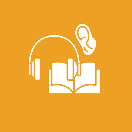 Listening glyph iconのイラスト素材