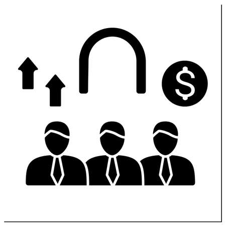 Employee retention glyph iconのイラスト素材