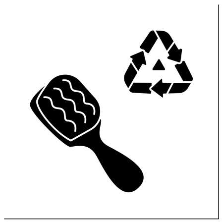 Hair brush glyph iconのイラスト素材