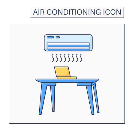 Air conditioner color iconのイラスト素材