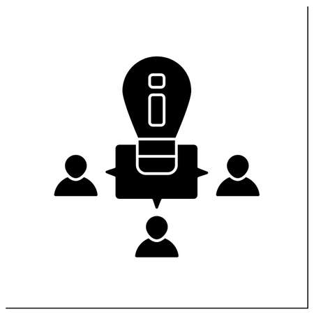 Ideas exchange glyph iconのイラスト素材