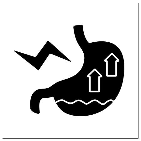 Nausea glyph iconのイラスト素材