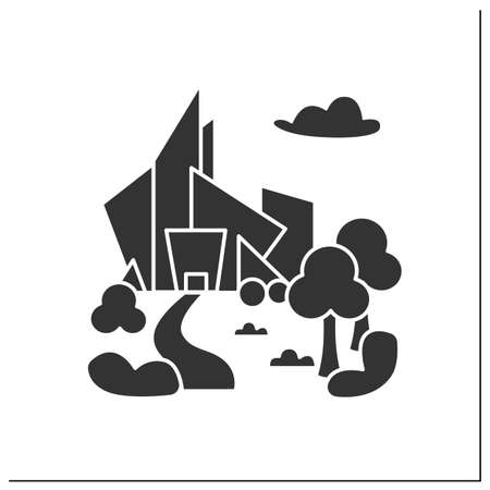 Futuristic park glyph iconのイラスト素材