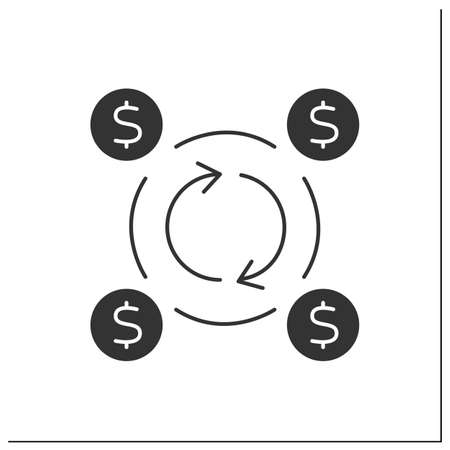 Corporate investment glyph iconのイラスト素材