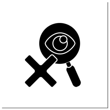 Rejected examine glyph iconのイラスト素材
