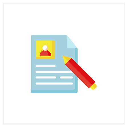 Job resume flat iconのイラスト素材