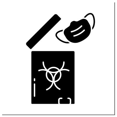 Waste bag glyph iconのイラスト素材