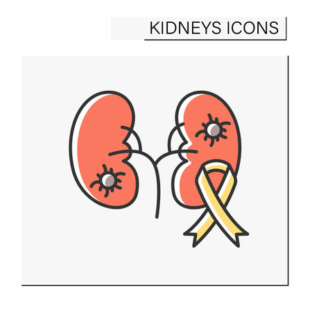 Cancer color iconのイラスト素材