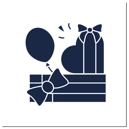 Romantic surprise glyph iconのイラスト素材