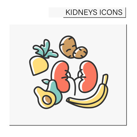 Diet color iconのイラスト素材