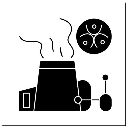 Carbon emissions glyph iconのイラスト素材