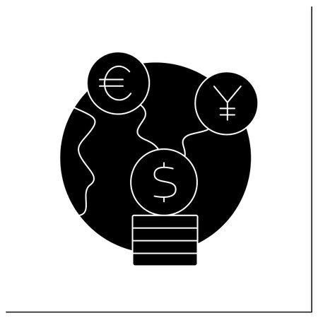 Foreign exchange glyph iconのイラスト素材