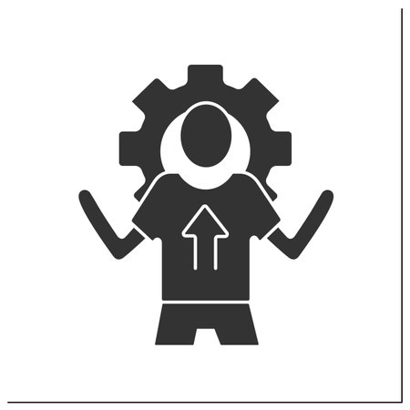 Goal setting glyph iconのイラスト素材