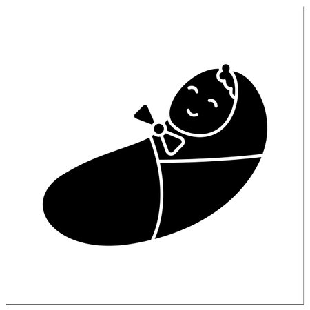 Baby born glyph iconのイラスト素材