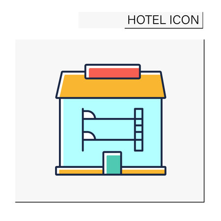 Hostel color iconのイラスト素材