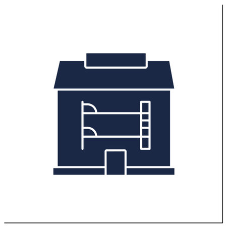 Hostel glyph iconのイラスト素材