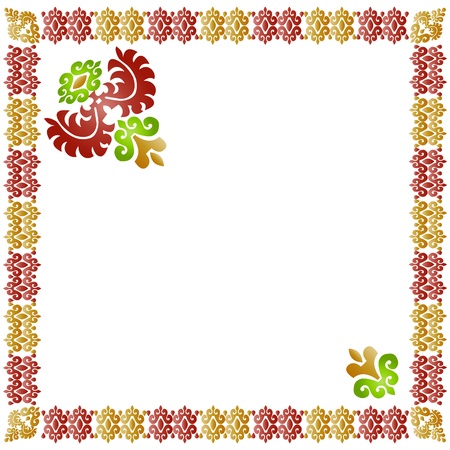 eastern style composition  embroidery のイラスト素材