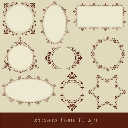 Templates are designed in the style of different old frameのイラスト素材