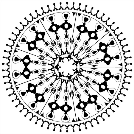 black and white circular pattern of elegant oriental studiesのイラスト素材