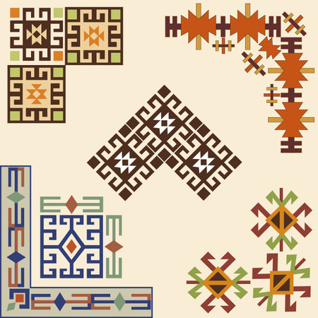Elements in the old style designs ready to be usedのイラスト素材