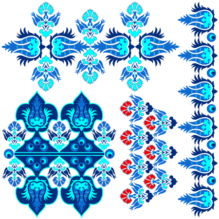 blue series is designed using the old patterns anatolia のイラスト素材