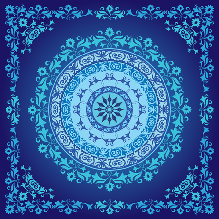 blue series is designed using the old patterns のイラスト素材