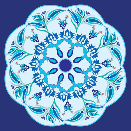 created with traditional Ottoman motifs pattern seriesのイラスト素材