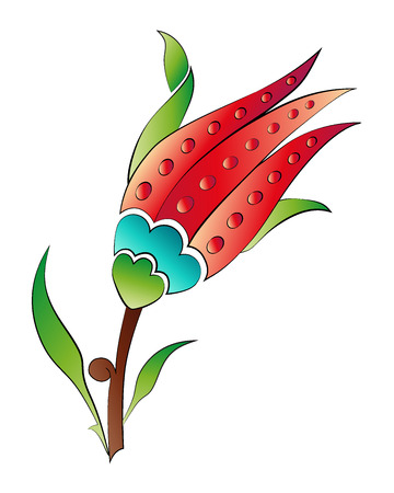 Versions of Ottoman decorative arts, abstract flowersのイラスト素材