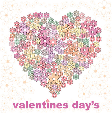 flowering typographic composition for the valentines dayのイラスト素材