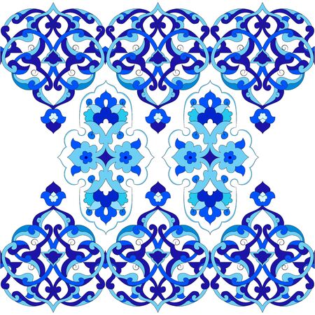 Blue patterns series designed utilizing the old Ottoman motifsのイラスト素材
