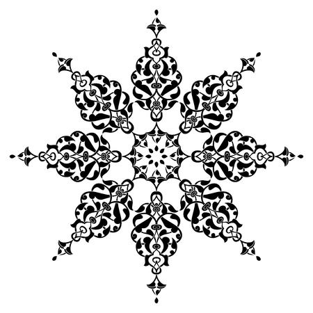 black and white antique Ottoman Turkish design pattern vectorのイラスト素材