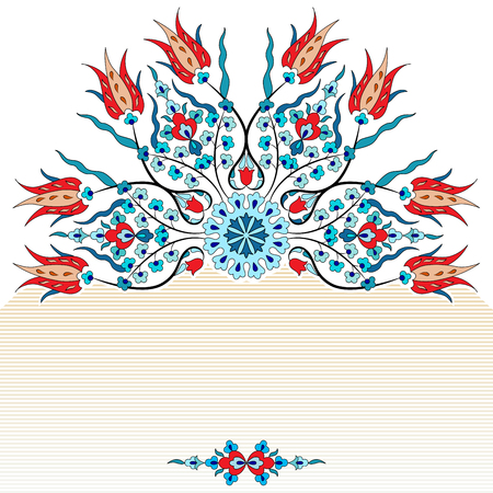 colorful antique ottoman turkish design pattern vectorのイラスト素材