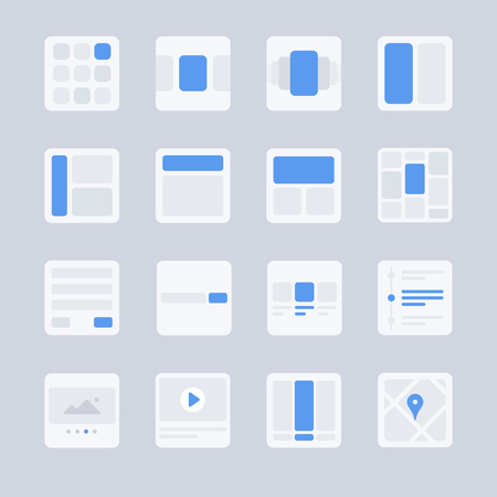 UX and UI icons set 2: User interface display and layout - Illustrationのイラスト素材