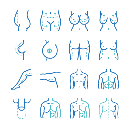 Medical: Plastic surgery icons set - stock vectorのイラスト素材