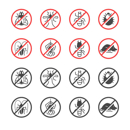 Insects and Pest control services. Anti pest emblem and badge. - Illustrationのイラスト素材