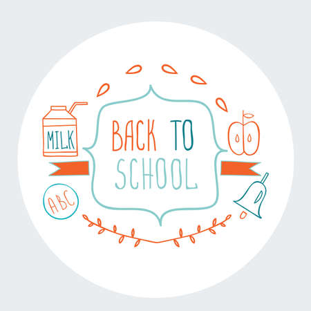 Back to School background Cute sketch style Vector illustrationのイラスト素材