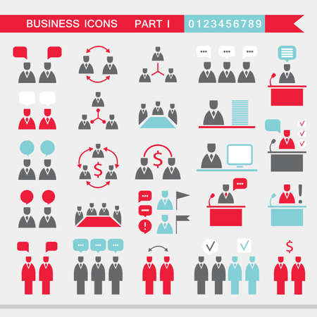 Set of web icons for business finance office communication human resources Vector illustrationのイラスト素材