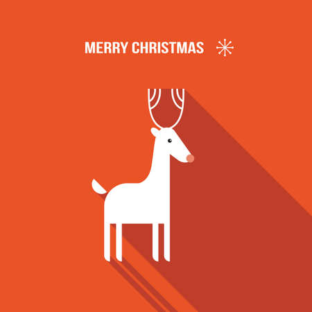 Christmas deer modern flat design style Vector illustrationのイラスト素材