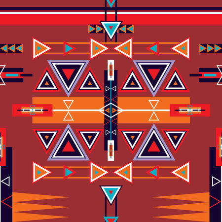 Seamless ethnic tribal pattern Geometric shapes triangle stripe ornament