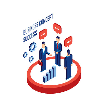 Group of businessman people isometric Successful business Partnership conceptのイラスト素材
