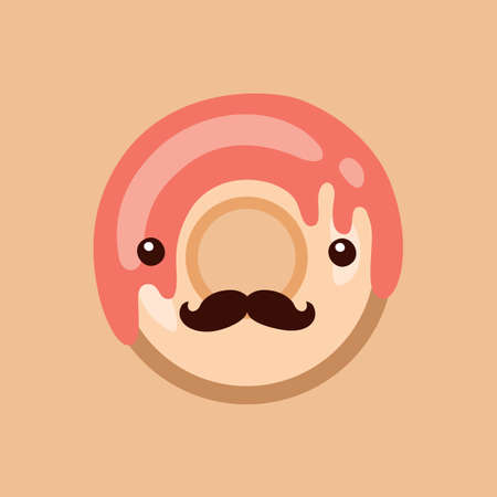Hipster donut Delicious sweet dessert Modern cute flat design style Vector illustrationのイラスト素材