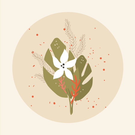 Beautiful flower bouquet Birthday Invitation Greeting card template Vector illustrationのイラスト素材