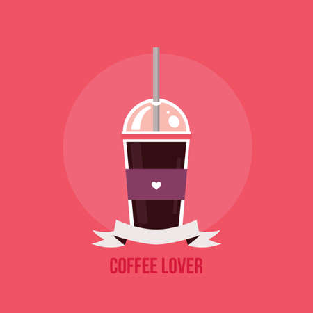 Take away Coffee cup Colorful banner Vector illustrationのイラスト素材