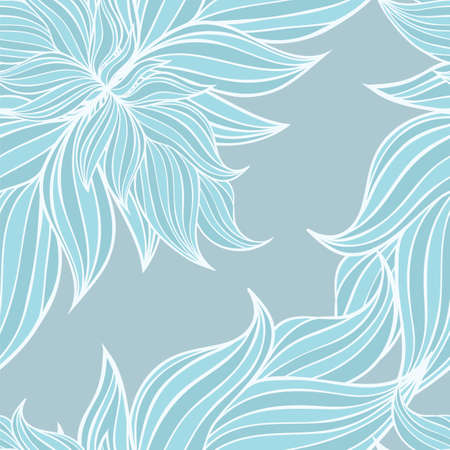 Seamless floral background pattern. Nature theme,leaves, hand - drawn abstract elements. Template for textile,paper, greeting card, postcard designのイラスト素材