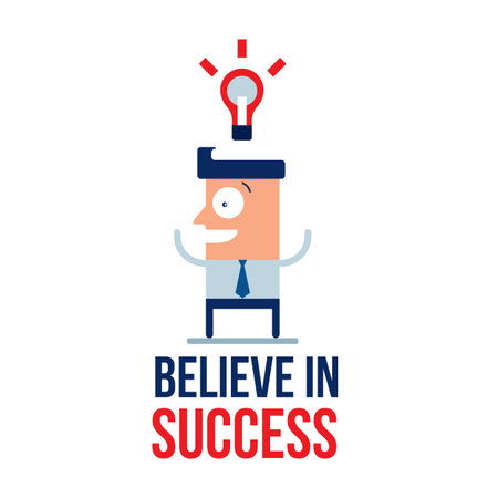 Happy businessman with bright ideaのイラスト素材
